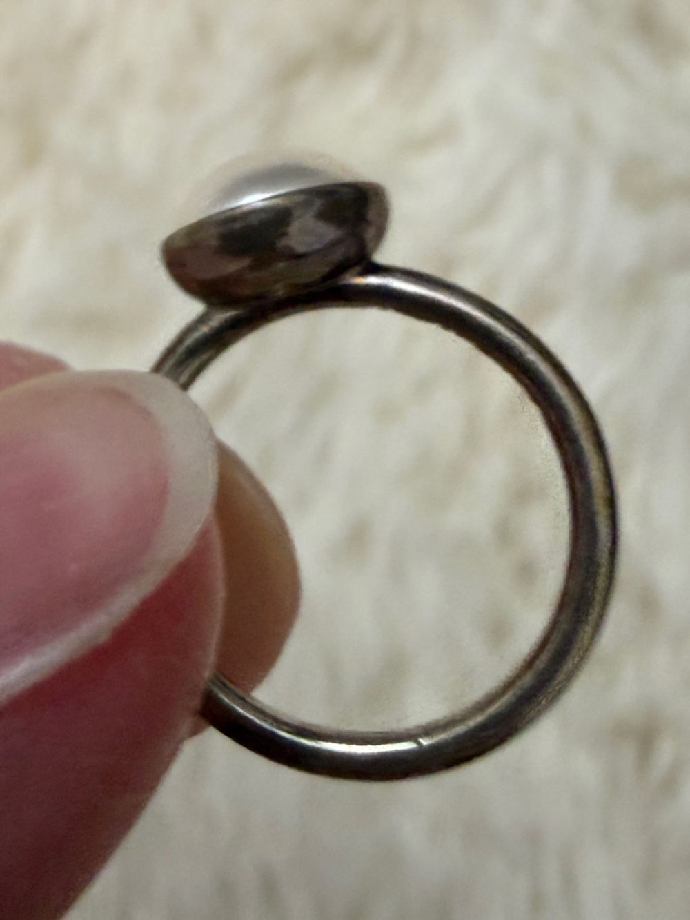 Classic White Pearl Sterling Ring - Picture 2 of 4